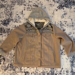 DAVI & DANI Tan and Gray Patterned Jacket